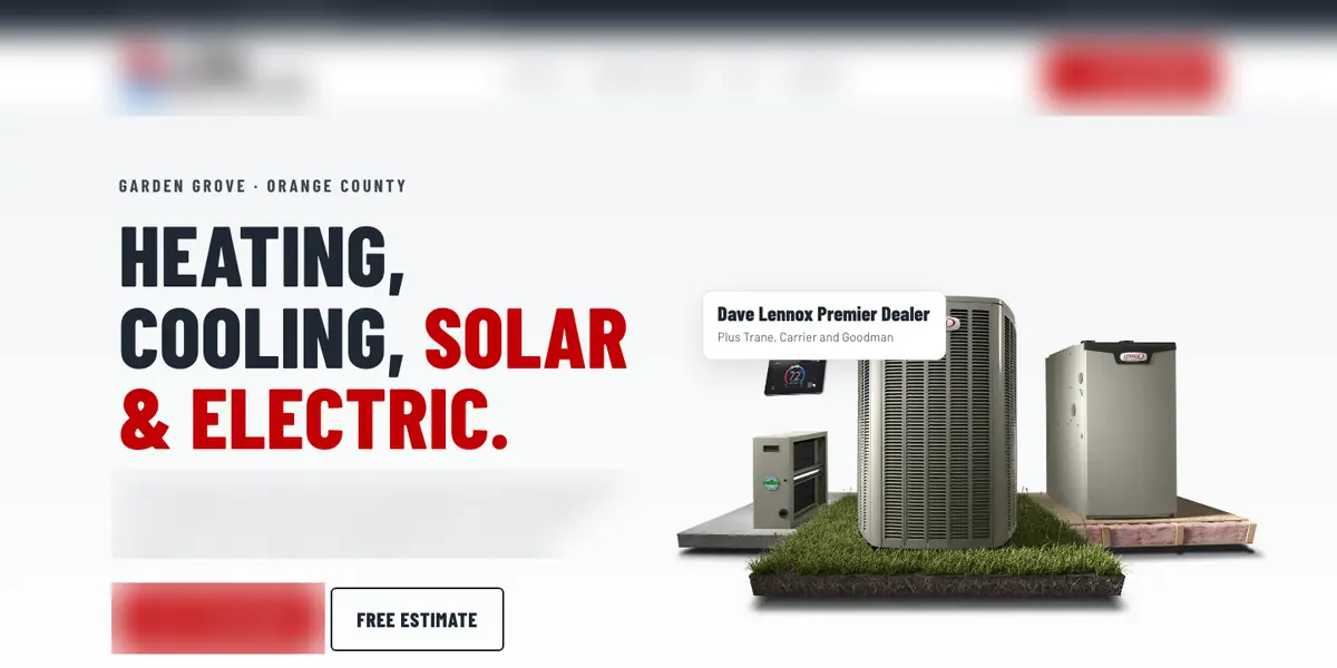 Redesign concept for an Orange County HVAC company